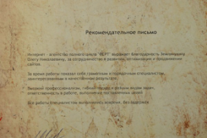 Рекомендательное письмо (СЕО)