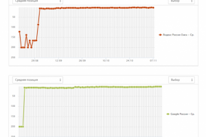 Графики изменения позиций (яндекс и гугл)