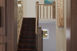 Холл с лестницей. Дом в г. Реж