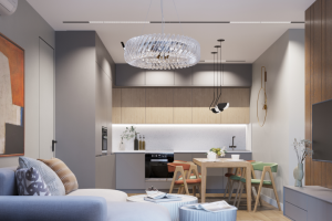 Кухня-гостинная в квартире ЖК "Депо" г.Екатеринбург