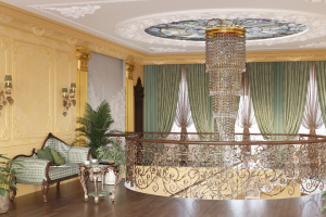 Дизайн интерьера холла на 2 этаже в загородном доме