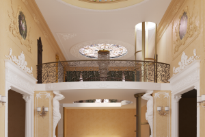 Дизайн интерьера зоны эркера с проемами г.Реж