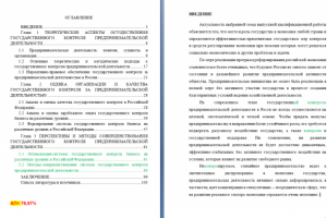 Диплом на тему: Контроль за предпринимательской деятельностью