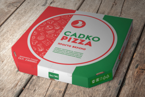 Коробка для пиццы пиццерии "Садко Пицца"