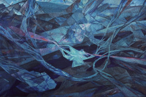 У моря . Акрил, картон. 102х51 см