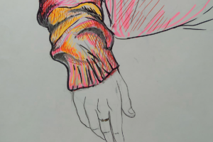 Набросок руки в яркой расцветке