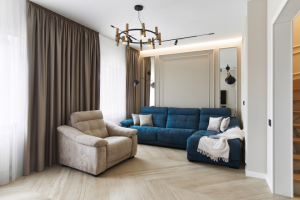 Реализация проекта гостиной в частном доме.