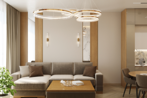 Кухня-гостиная в двухкомнатной квартире.