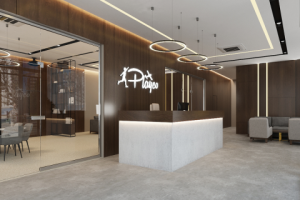 Ресепшн в офисном пространстве