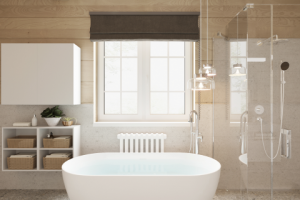 Санузел в доме из бруса