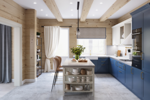 Кухня в доме из бруса