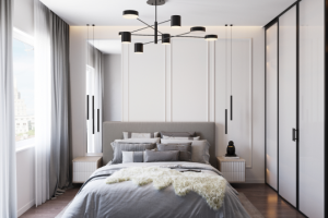 Дизайн монохромной спальни