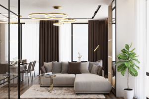 Кухня-гостиная в квартире 89 кв.м.