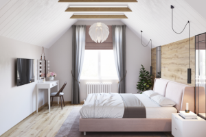 Спальня в мансардном этаже