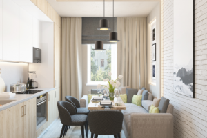 Дизайн кухни в квартире 35 кв.м.