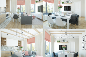 Кухня-гостиная в скандинавском стиле