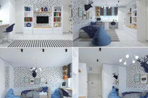 Детская комната для мальчика  в скандинавском стиле