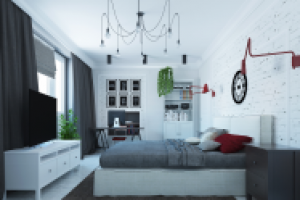 Дизайн спальни лофт