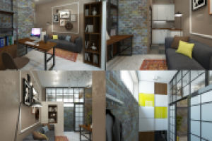 Дизайн и визуализация жилого помещения в стиле Лофт