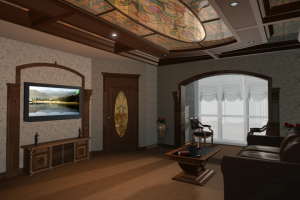 Кабинет с витражом на потолке