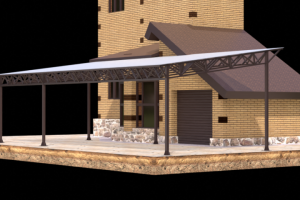 Навес у частного дома