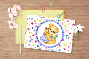 Иллюстрация медвежонок с крыльями