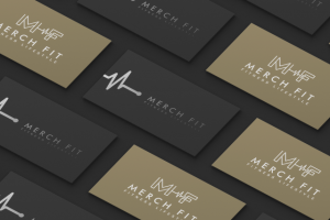 Бренд спортивной одежды "Merch Fit". Визитки