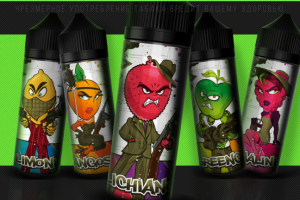 Серия. Персонажи (фрукты/вкусы) и упаковка. Жидкость для парения