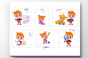 Персонажи для разделов сайта (детская мебель)