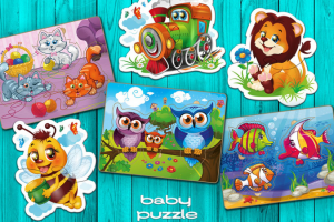 Персонажи для детских пазлов, пазлов-вкладышей