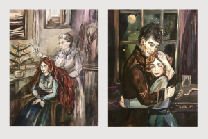 эскизы иллюстраций к произведению О. Генри:  "Дары Волхвов"