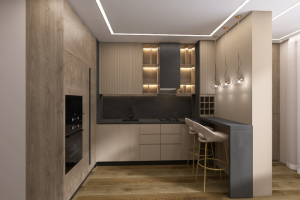 Дизайн и визуализация кухни-гостинной 49 кв.м.