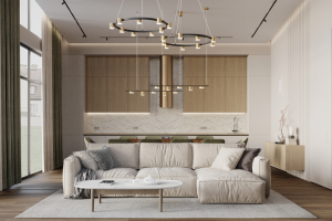 Визуализация кухни-гостиной