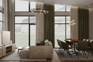 Визуализация кухни-гостиной