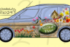 Оформление автомобиля для цветочной лавки Vera Fiori