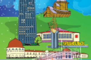 Иллюстрация достопримечательностей Архангельска