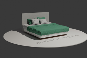 Кровать. Модель 50. 3д-визуализация моделированная.