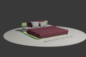Кровать. Модель 52. 3д-визуализация моделированная.