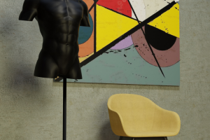 Зд-визуализация..  Манекен-торшер.