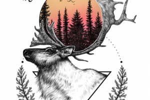 Иллюстрация с оленем