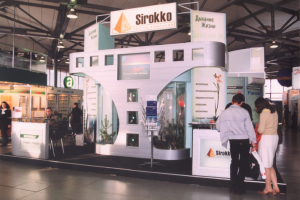 Дизайн выставочного стенда. C.-Петербург.Фирма Сирокко.2003 г.