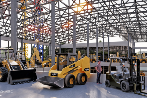 3д визуализация павильона строительной техники