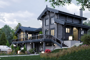 Коттедж на рельефе