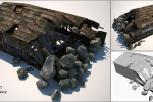 Разрушенный ангар (объект для игры)