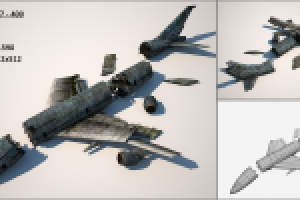 Boeing 747 - 400 разрушенный (объект для игры)