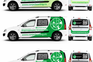 Брендирование Ларгуса для клиннинговой компании