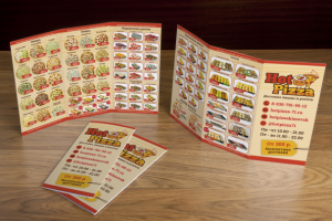 Буклет для доставки суши и пиццы Hot Pizza