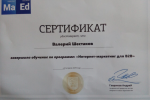 Сертификат интернет маркетолог B2B