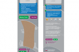 Текст и предварительный дизайн упаковки для стелек