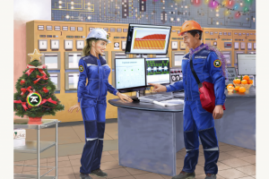 Январь. Иллюстрация для календаря."Тольяттиазот".